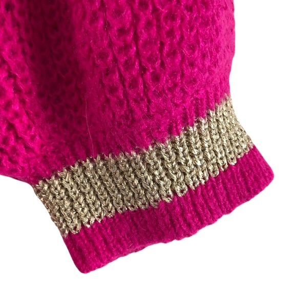 Lily Pulitzer Skylyn Sweater Pink Gold Metallic Trim XS - Picture 9 of 9